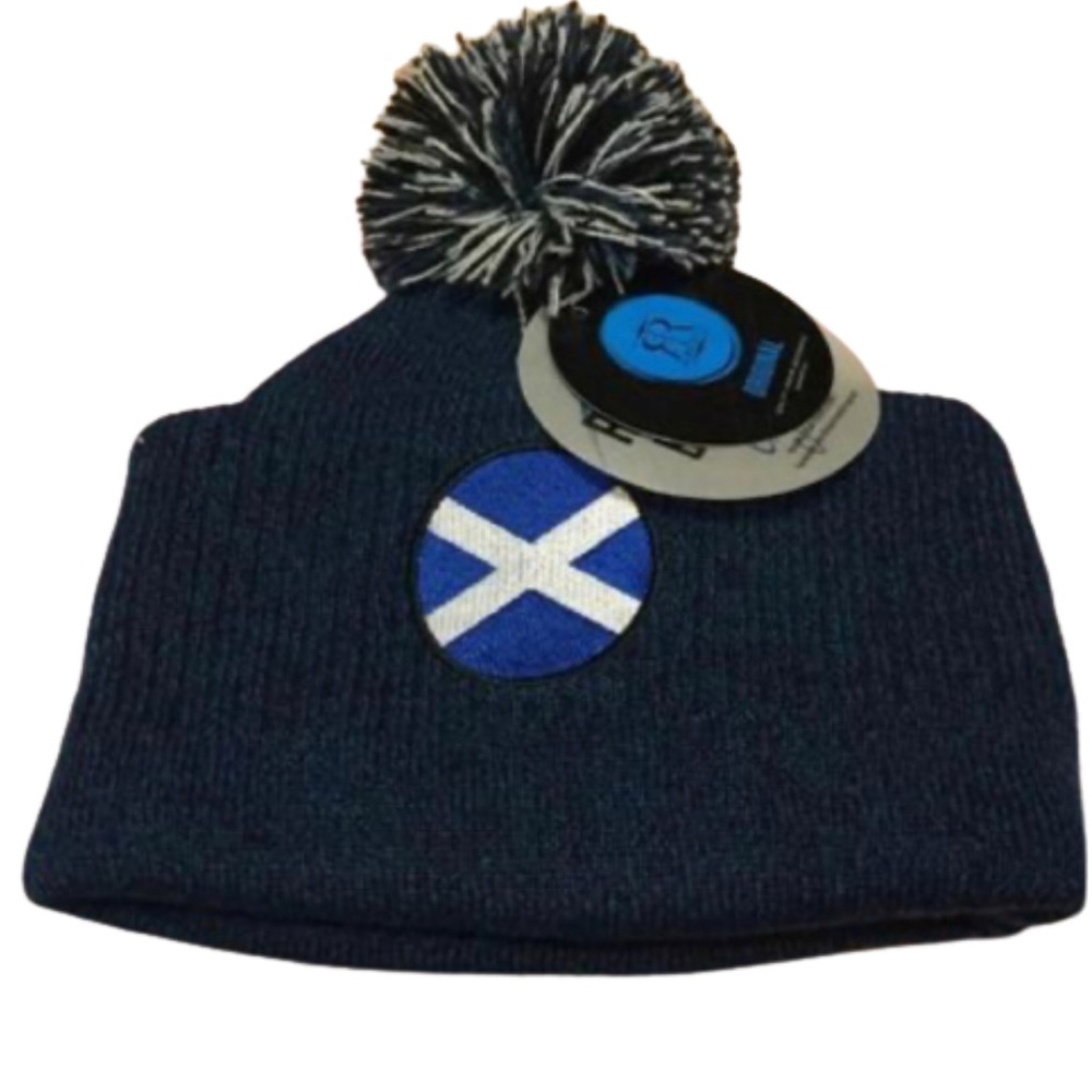 Winter Hat Original Pom Pom Beanie Hat Adults & Kids Bobble Embroidery Cap
